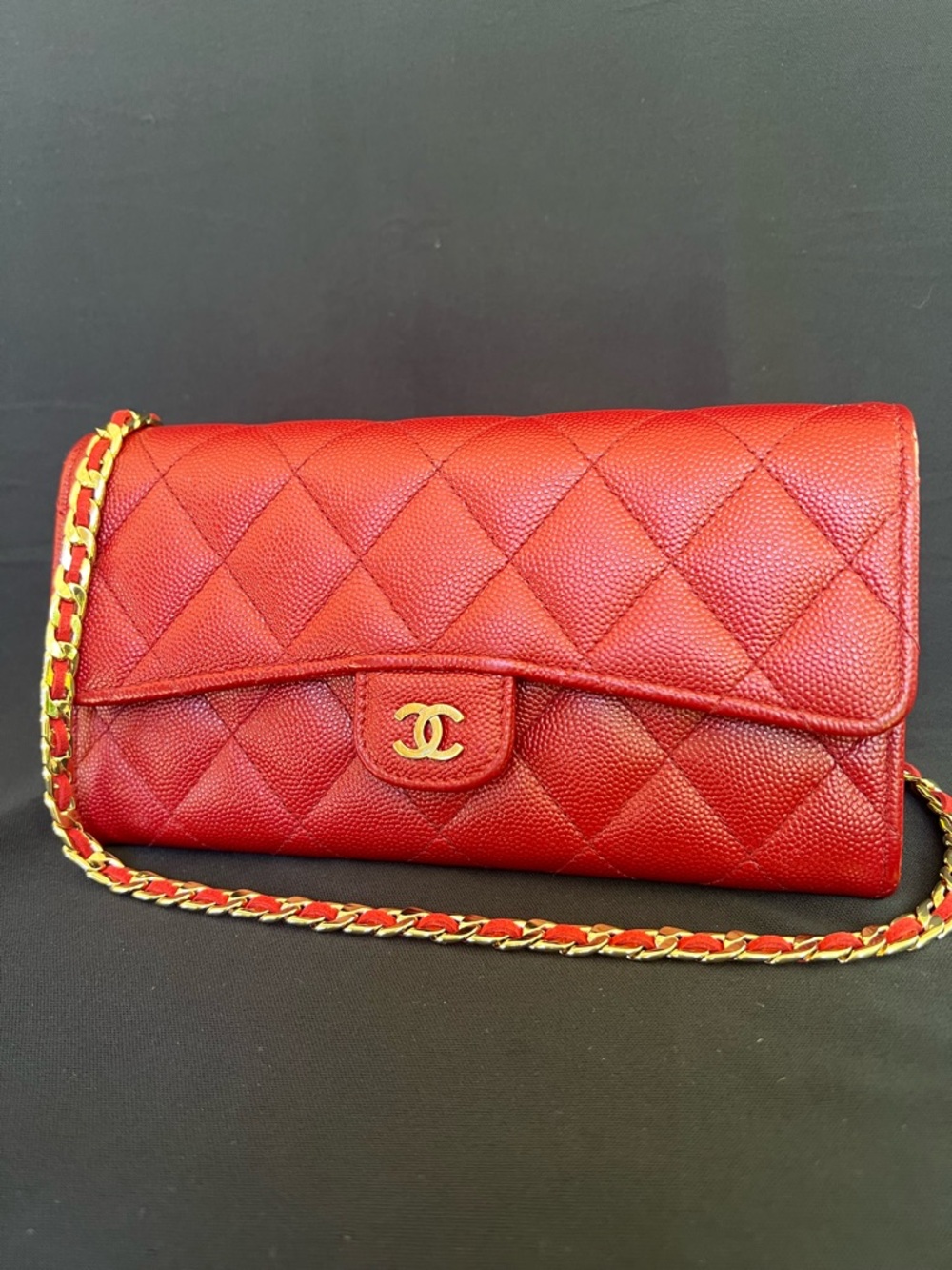 CHANEL CLASSIC FLAP WALLET WITH CHAIN